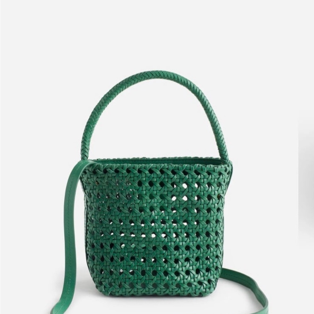New Madewell Green Woven Bucket Shoulder Bag - Women